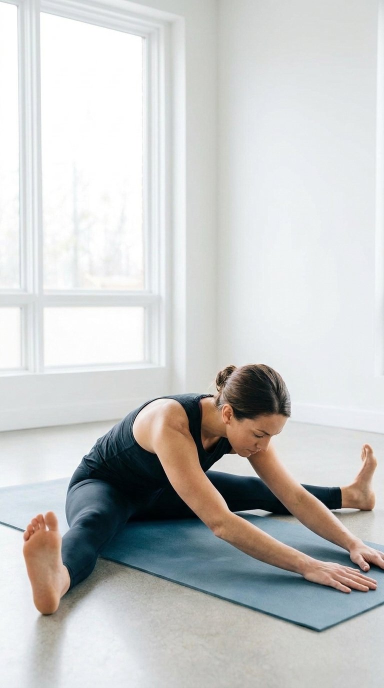 woman performing yoga stretch 202609061405
